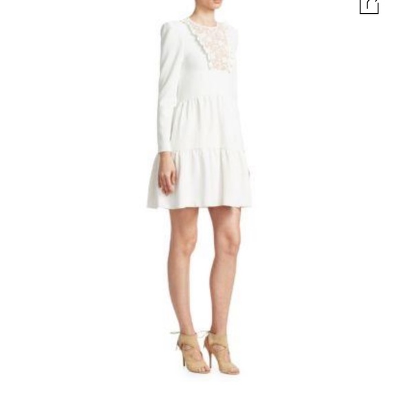 NWT See By Chloe Lace Ruffle Dress in Misty Ivory - Picture 5 of 6